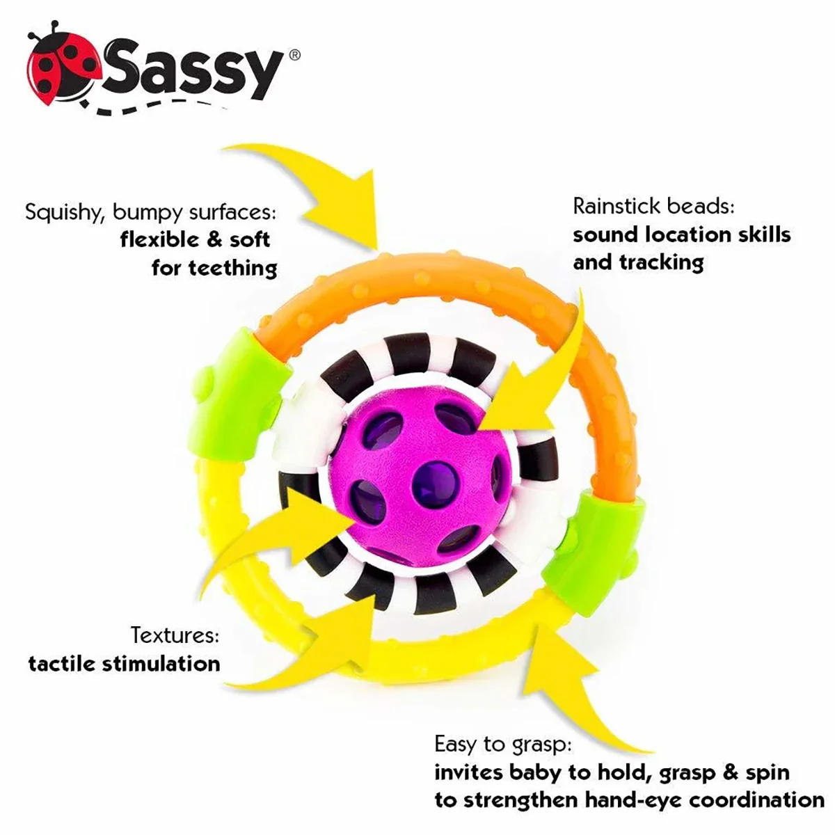 Sassy Spin And Chew Flexible Ring Rattle - Image 3