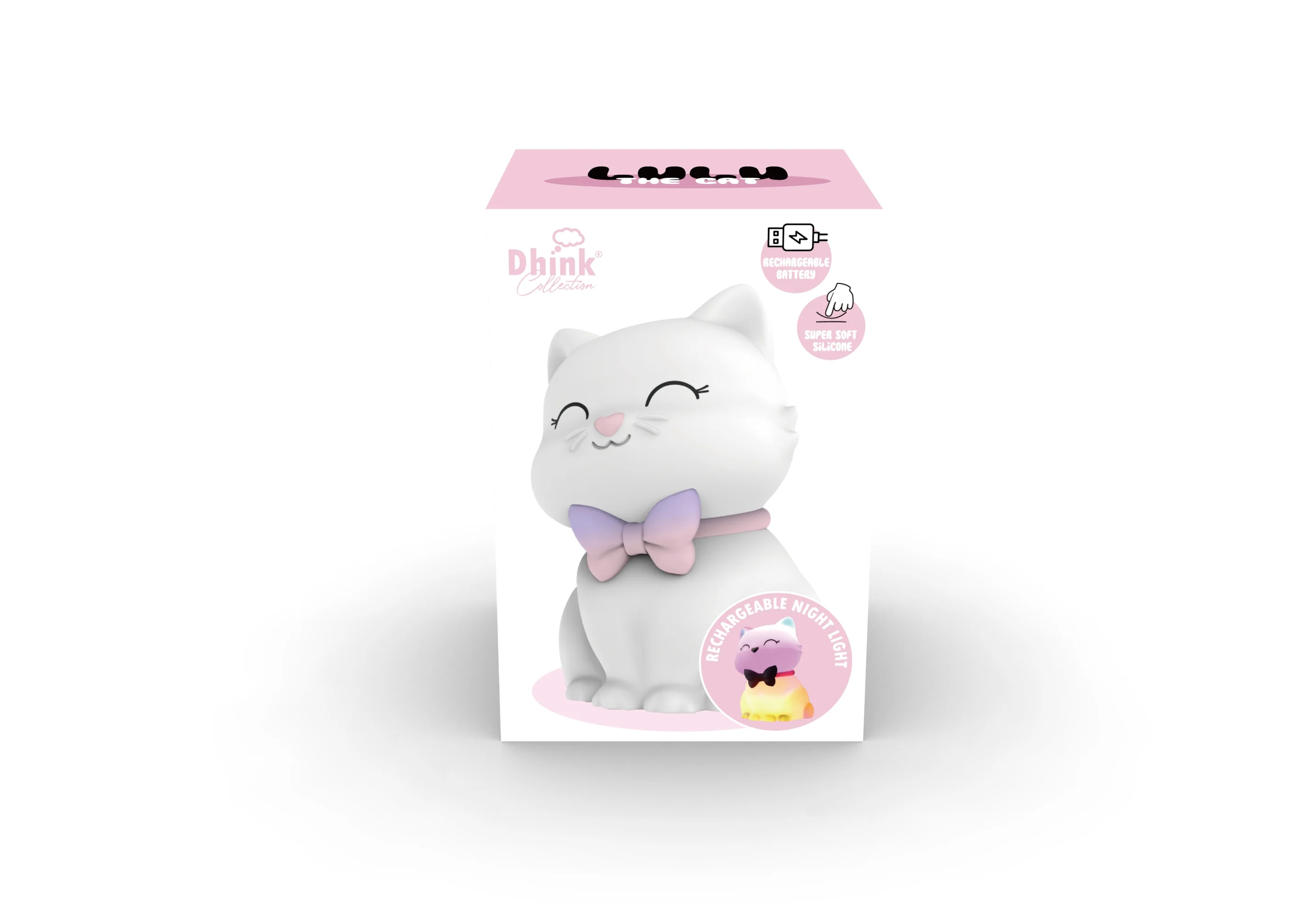 Dhink Squishy Cat Lulu USB Rechargeable Night Light - Image 5